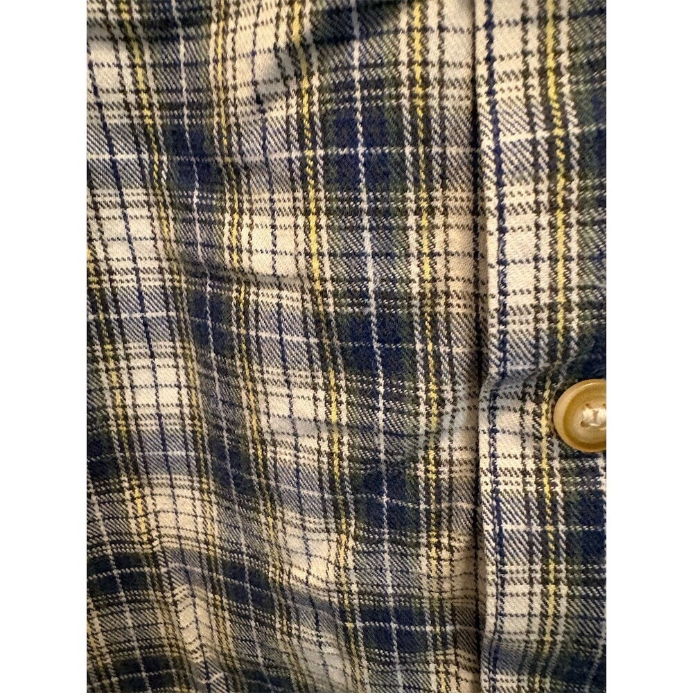 Bugle Boy Classics Shirt Mens 2XL Navy Cream Plaid Button Down Long Sleeve - Picture 5 of 9